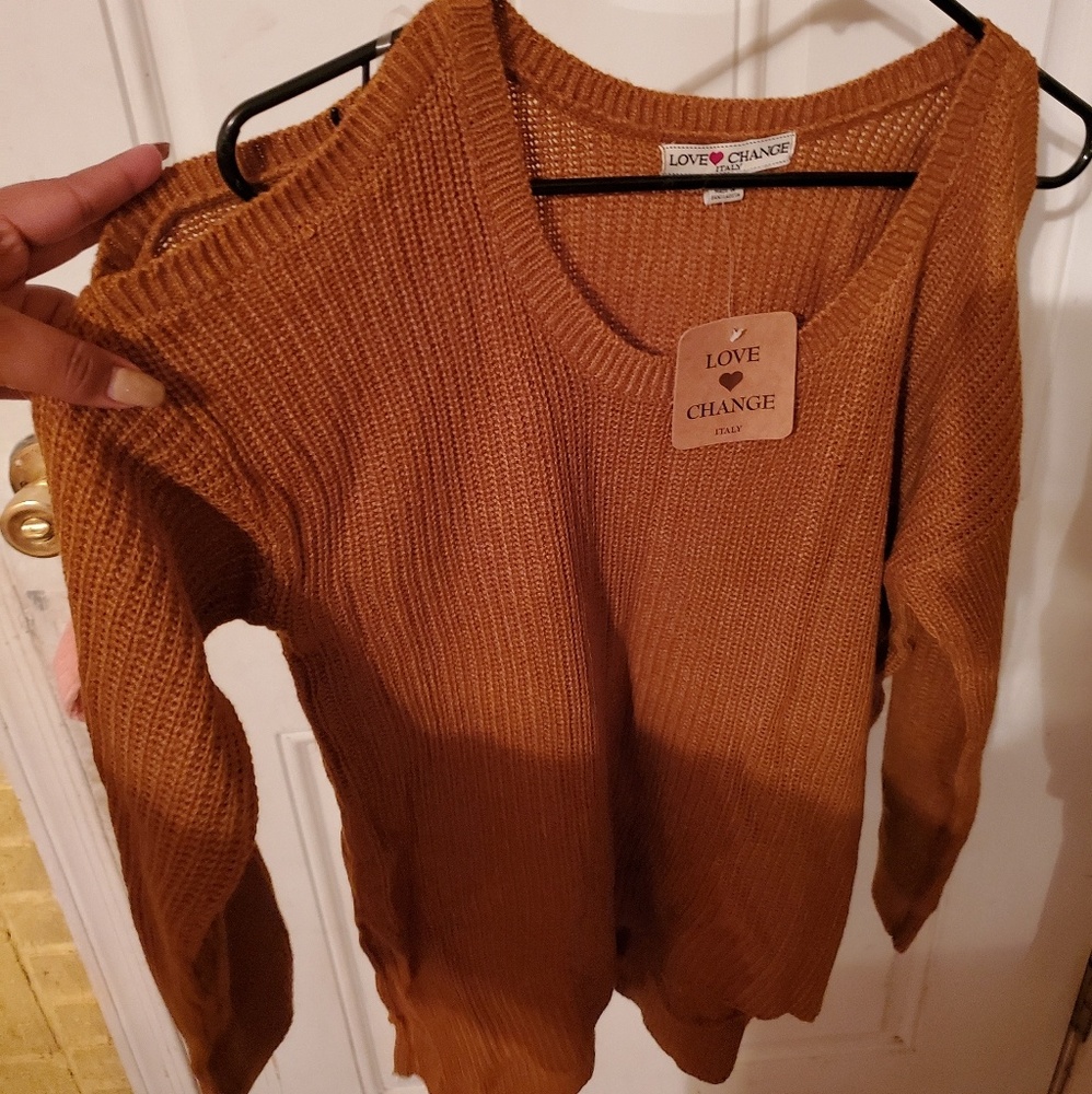 Cut Out Shoulder Sweater